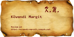 Kövendi Margit névjegykártya