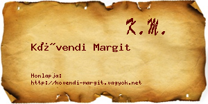 Kövendi Margit névjegykártya