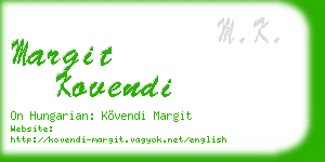 margit kovendi business card