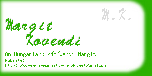 margit kovendi business card